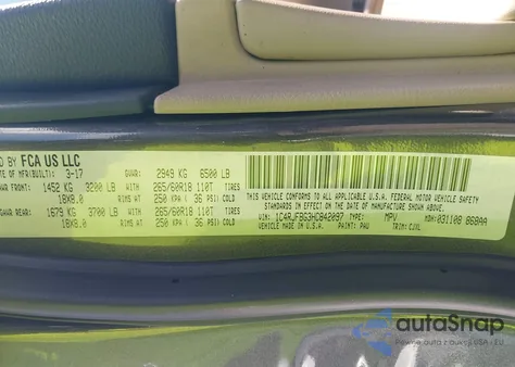 2017 Jeep Grand Cherokee Limited 4X4 from USA, damaged, VIN 1C4RJFBG3HC842097